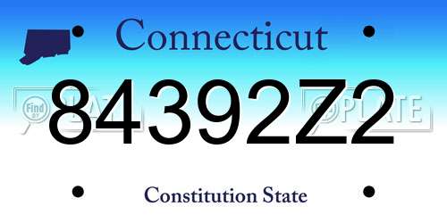 84392Z2 Connecticut License Plate