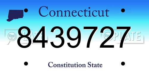 8439727 Connecticut License Plate