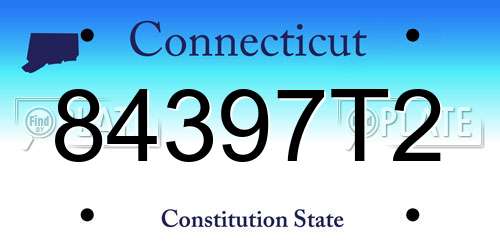 84397T2 Connecticut License Plate