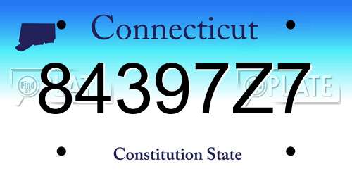 84397Z7 Connecticut License Plate