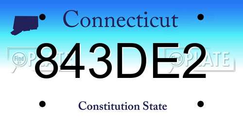 843DE2 Connecticut License Plate