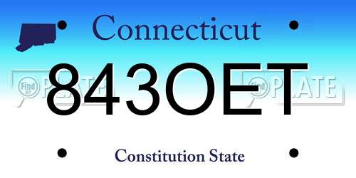843OET Connecticut License Plate