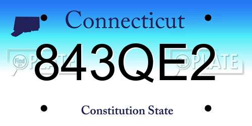 843QE2 Connecticut License Plate