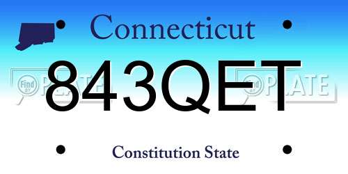 843QET Connecticut License Plate
