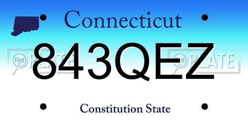 843QEZ Connecticut License Plate