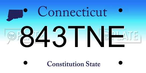 843TNE Connecticut License Plate