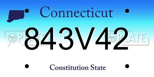 843V42 Connecticut License Plate