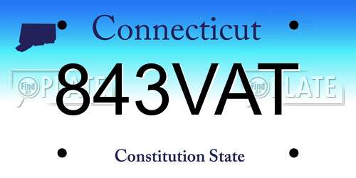 843VAT Connecticut License Plate