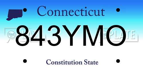 843YMO Connecticut License Plate