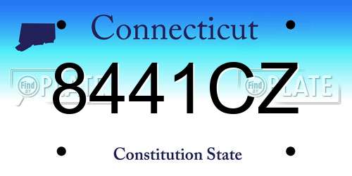 8441CZ Connecticut License Plate