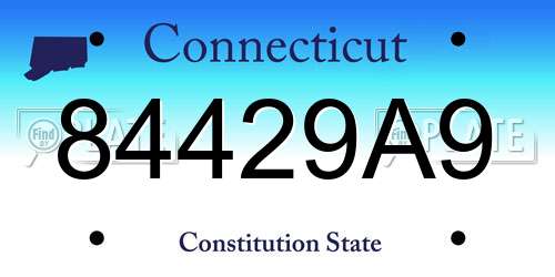 84429A9 Connecticut License Plate