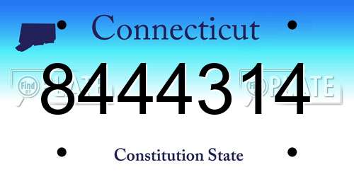8444314 Connecticut License Plate