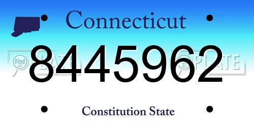 8445962 Connecticut License Plate