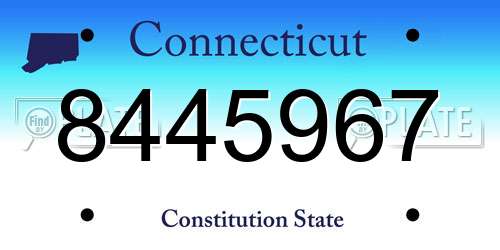 8445967 Connecticut License Plate