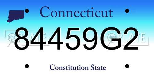 84459G2 Connecticut License Plate