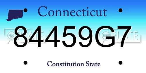 84459G7 Connecticut License Plate