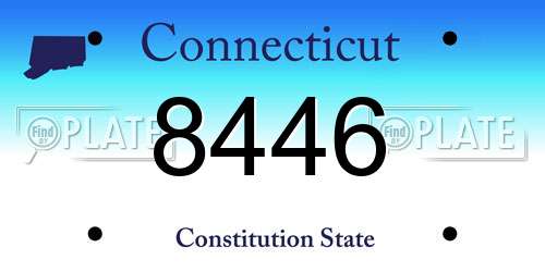 8446 Connecticut License Plate