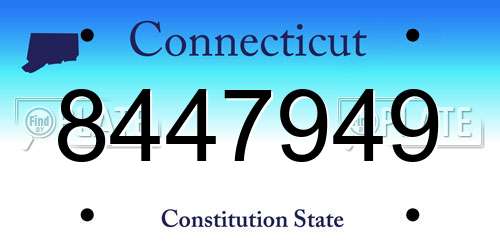 8447949 Connecticut License Plate
