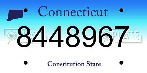 8448967 Connecticut License Plate