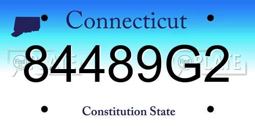 84489G2 Connecticut License Plate