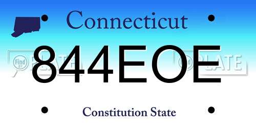844EOE Connecticut License Plate