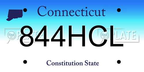 844HCL Connecticut License Plate