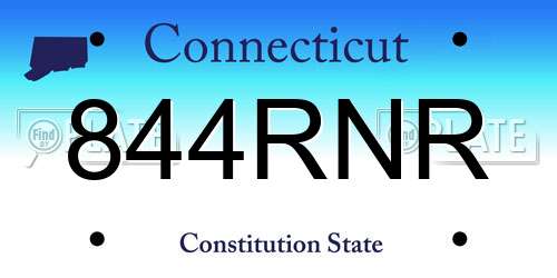 844RNR Connecticut License Plate