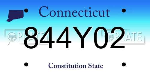 844Y02 Connecticut License Plate