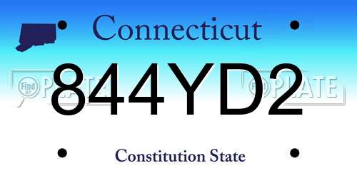 844YD2 Connecticut License Plate