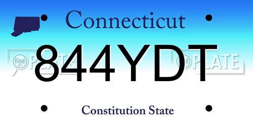 844YDT Connecticut License Plate