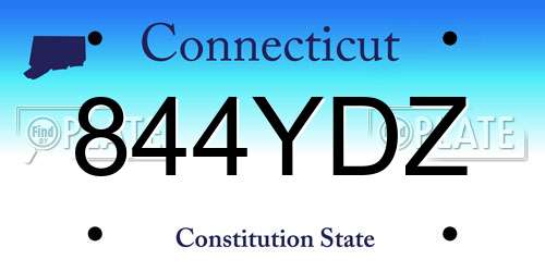 844YDZ Connecticut License Plate