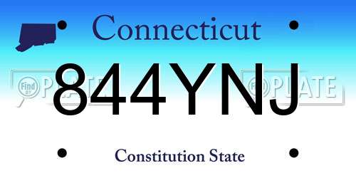 844YNJ Connecticut License Plate