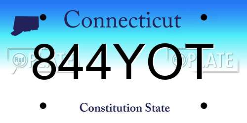 844YOT Connecticut License Plate