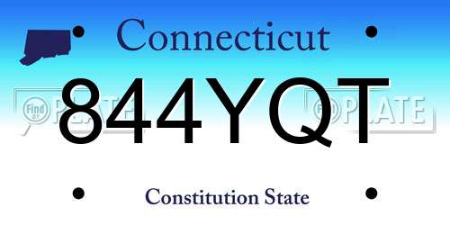 844YQT Connecticut License Plate
