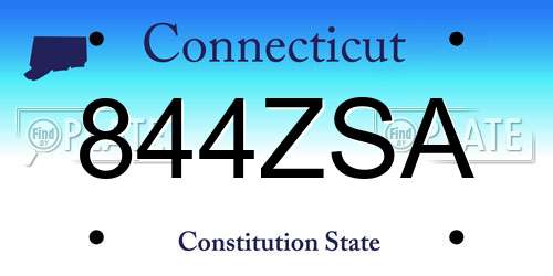 844ZSA Connecticut License Plate