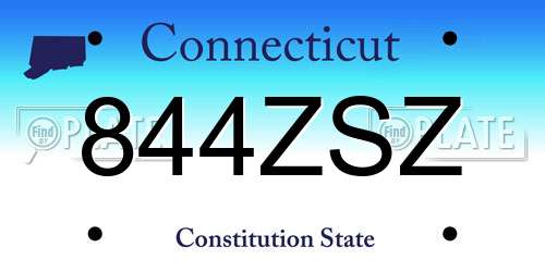 844ZSZ Connecticut License Plate