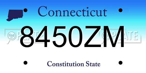 8450ZM Connecticut License Plate
