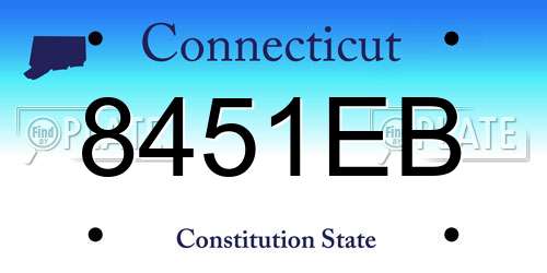 8451EB Connecticut License Plate