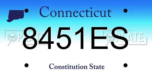 8451ES Connecticut License Plate
