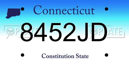 8452JD Connecticut License Plate