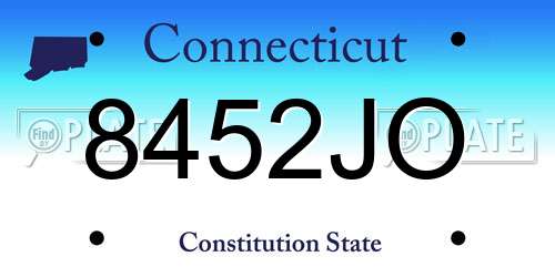 8452JO Connecticut License Plate