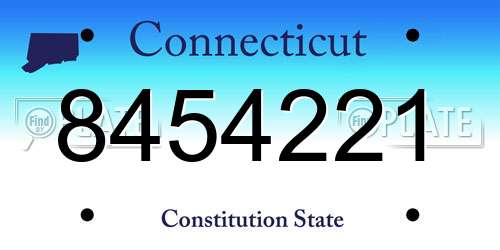8454221 Connecticut License Plate