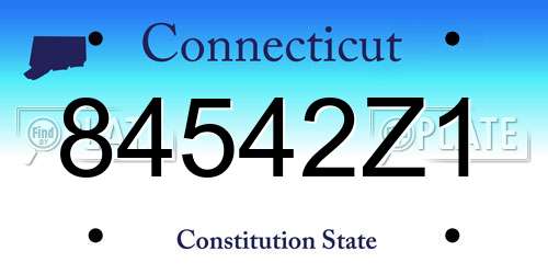 84542Z1 Connecticut License Plate