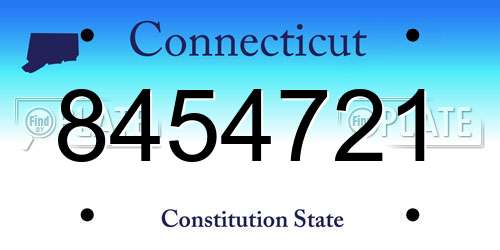 8454721 Connecticut License Plate