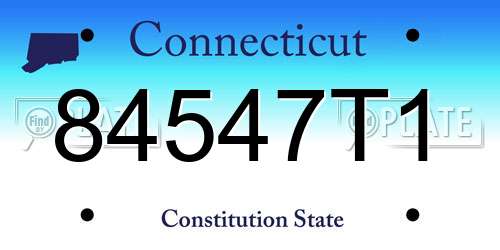 84547T1 Connecticut License Plate