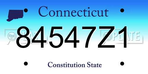 84547Z1 Connecticut License Plate