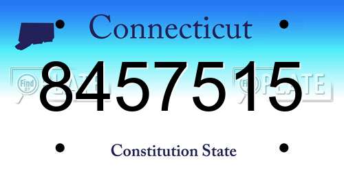 8457515 Connecticut License Plate