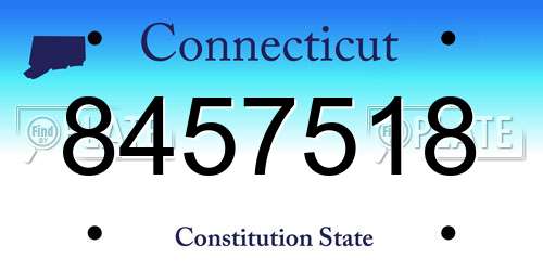 8457518 Connecticut License Plate