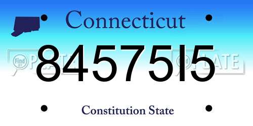 84575I5 Connecticut License Plate
