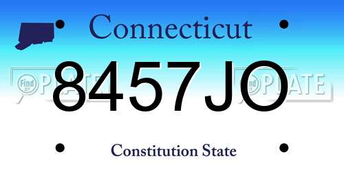 8457JO Connecticut License Plate